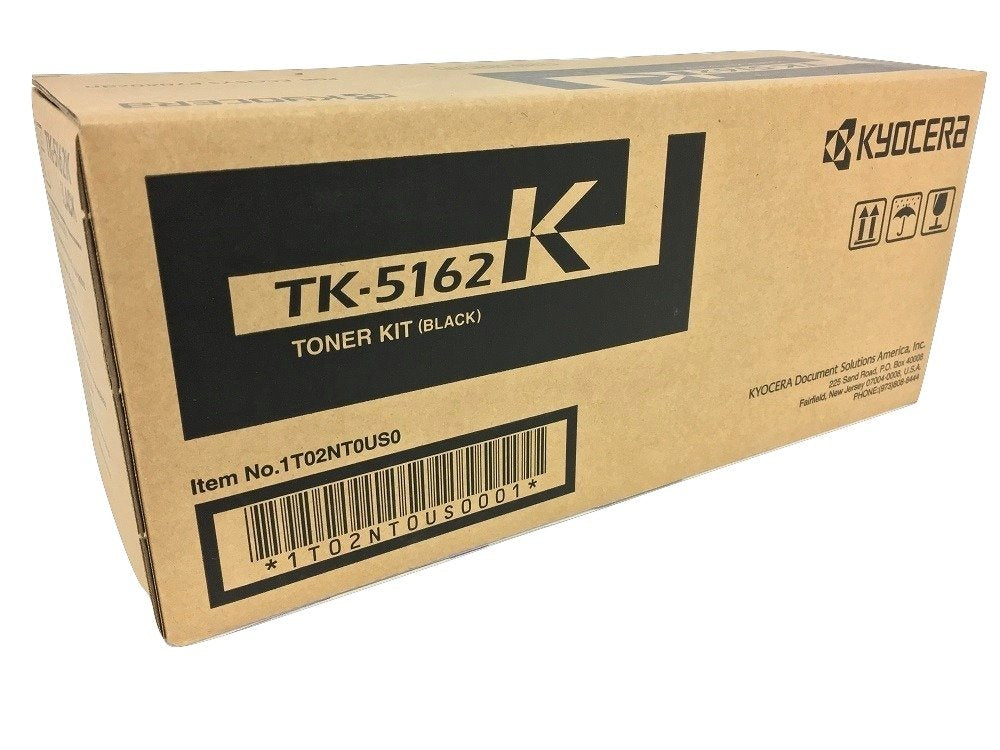 KYOCERA 1T02NT0US0 Model TK-5162K Black Toner Kit for use ECOSYS P7040cdn A4 Color Network Laser Printer, Up to 16000 Pages Yield at 5% Average Coverage