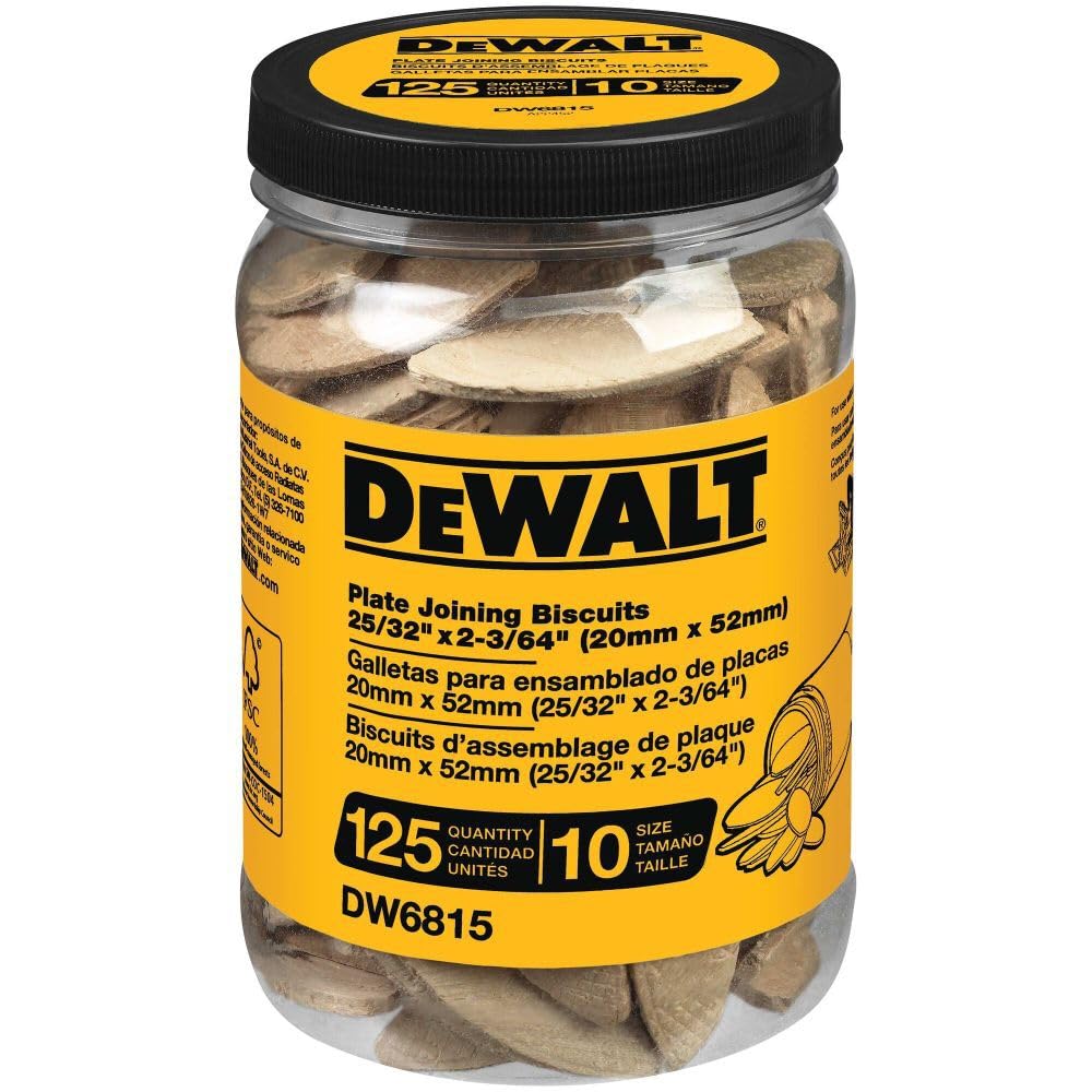 DEWALT Biscuit Plate Joiner DW6815 No. 10 125-Pack