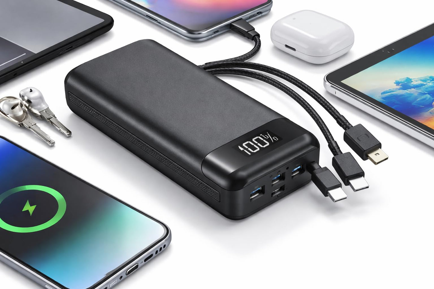 Nimble Champ Portable Charger, 10,000mAh Power Bank Fast Charging, 20W Dual USB-C Battery Pack with Cable, Travel Essential Power Bank for iPhone Laptops Galaxy Tablet Pixel iPad Macbook Kindle Airpod