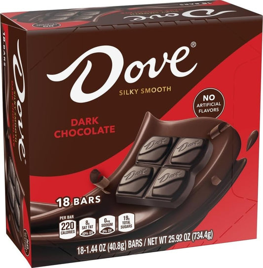 Dove Dark Chocolate Single Bar 1.44oz 18ct