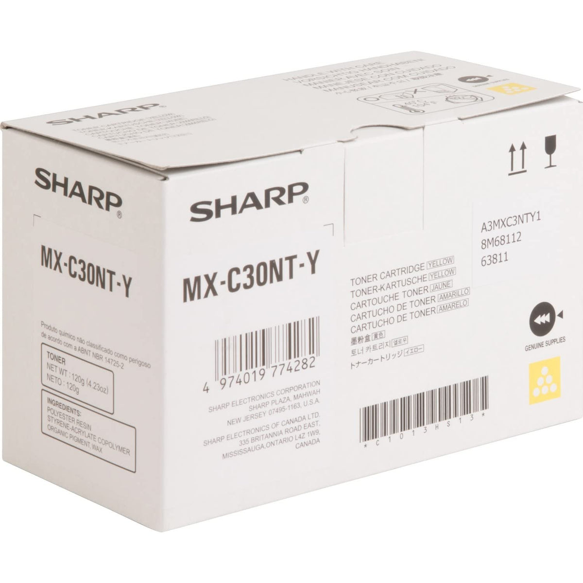 Sharp Toner Cartridge - Yellow (MXC30NTY)