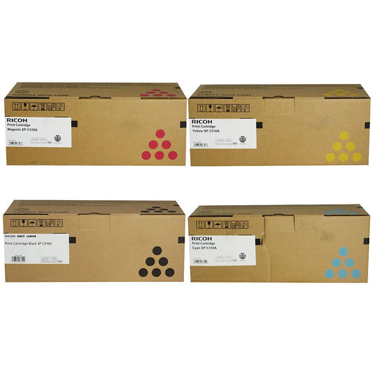 Ricoh 406344-406347 Toner Cartridge Set Aficio SP C232DN/C242DN