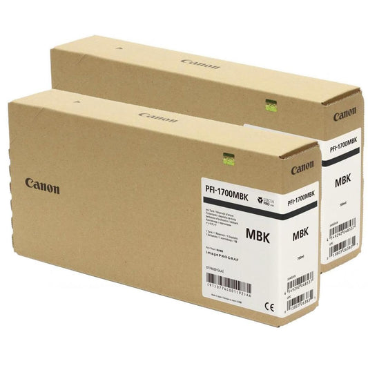 Canon PFI-1700 Pigment Ink Tank 2-Pack Matte Black