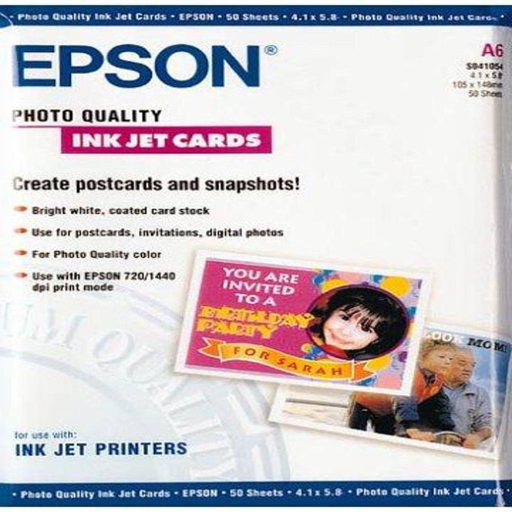 Epson Ultra Smooth Matte Photo Inkjet Cards 4.1" x 5.8" 50 Sheets