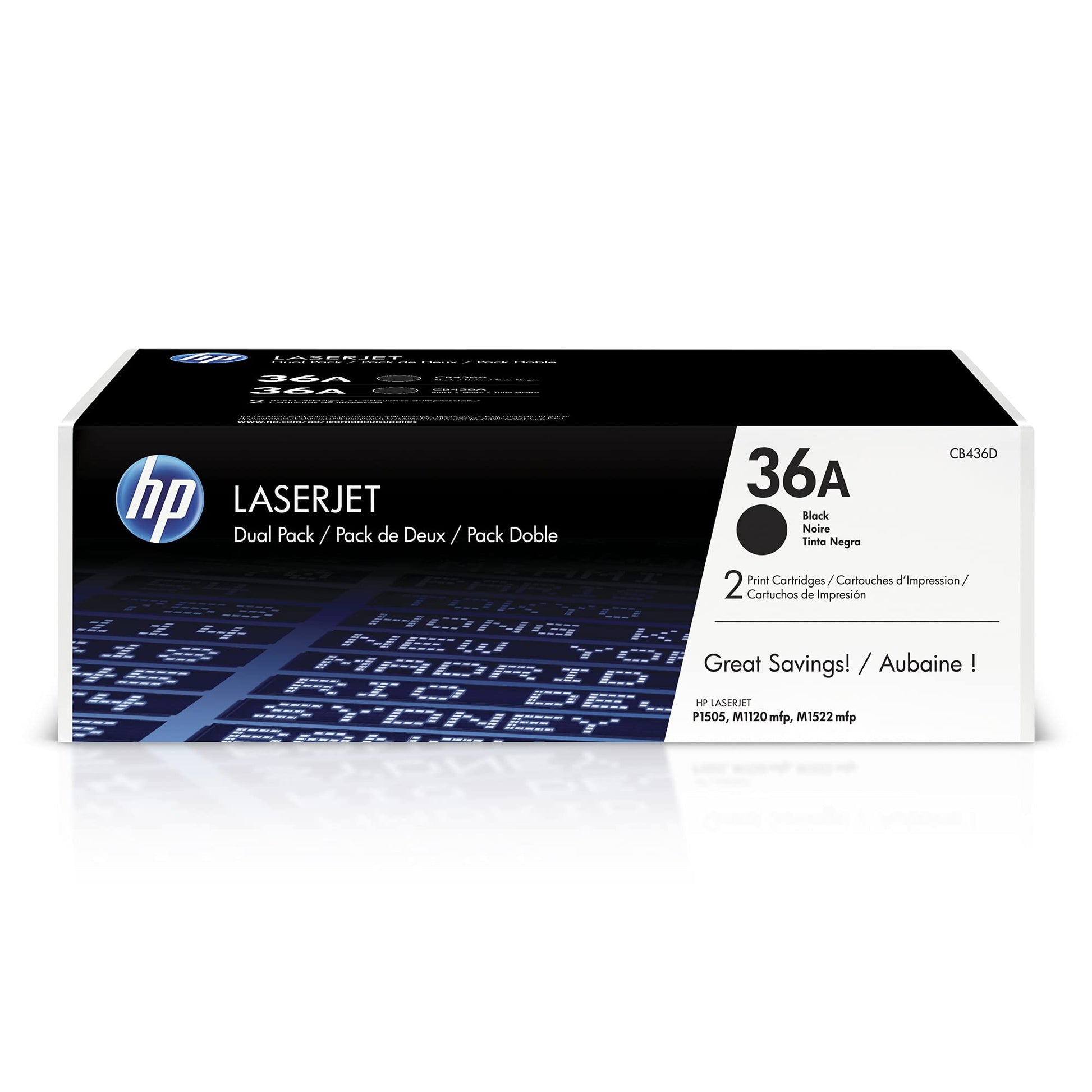 HP 36A (CB436D) Black LaserJet Toner 2 Pack