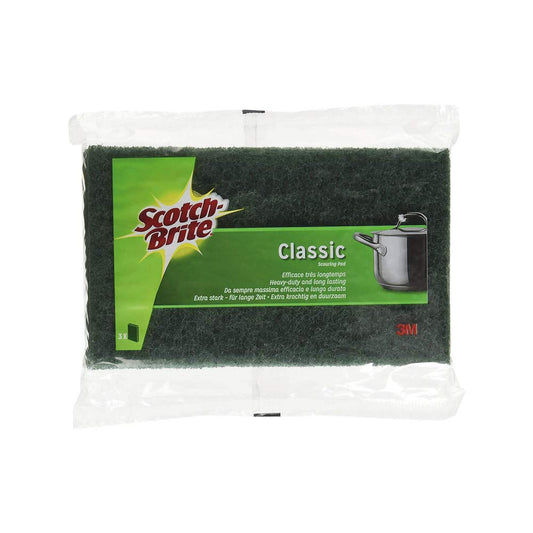 Scotch-Brite Heavy Duty Scouring Pad, Dish Scrubber for Kitchen + Outdoor, 3 Scrub Pads for Uncoated Pots and Pans, Cast Iron Cooktops, Grill Grates, Oven Racks, & BBQ, Durable, Long-Lasting