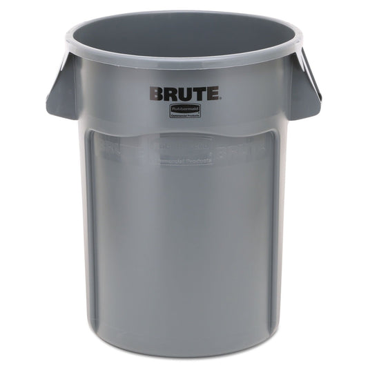 Rubbermaid Commercial 264360GY Brute Vented Trash Receptacle Round 44 gal Gray