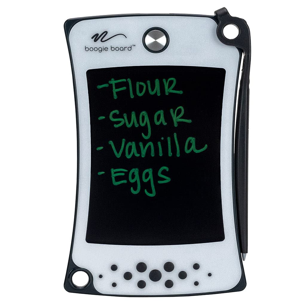 Boogie Board Jot Pocket Writing Tablet - Includes Small 4.5 inch LCD Writing Tablet, Instant Erase, Stylus Pen and Built-in Kickstand, Gray