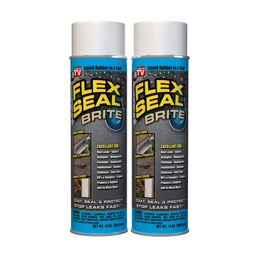Flex Seal Brite Waterproof Rubber Spray 14 oz 2-Pack