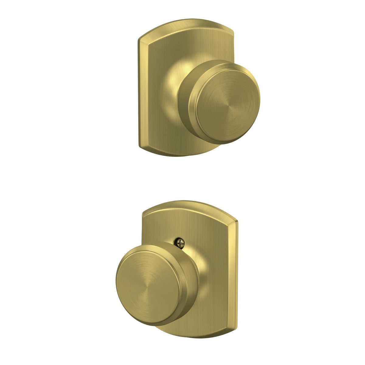 Schlage Bowery Passage Door Knob Satin Brass