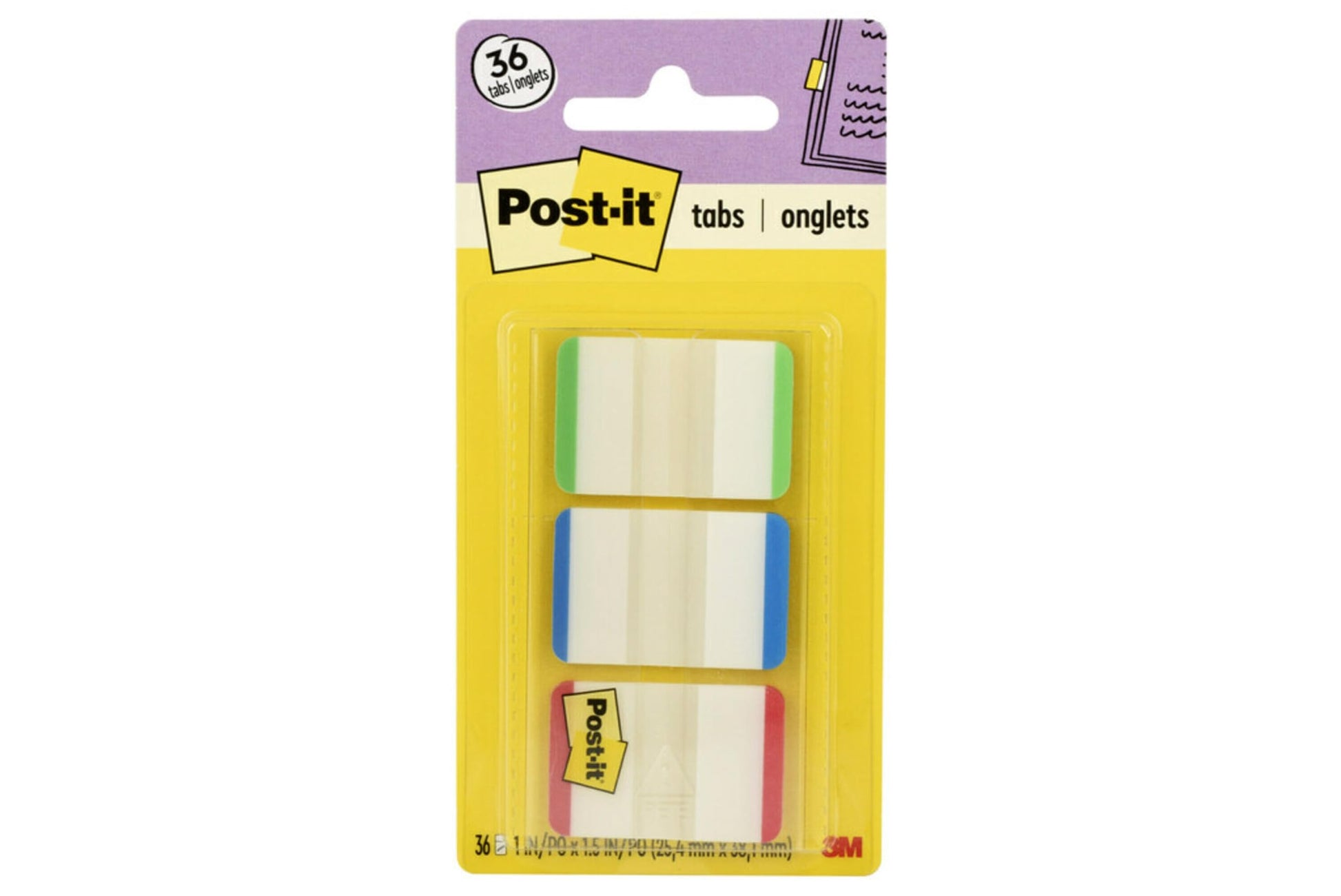3M Post-it Tabs 1 in Lined 36-Pack 686L-GBRT