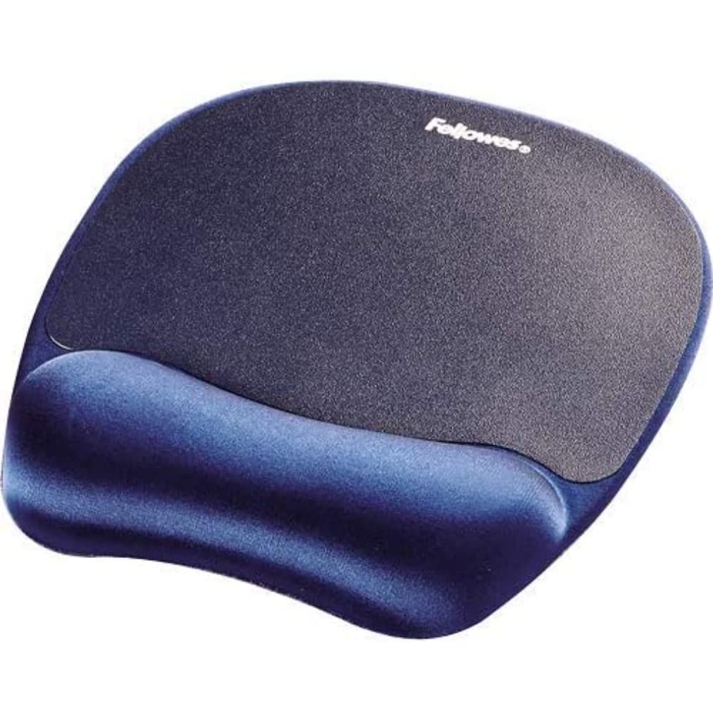 Fellowes Memory Foam Mouse Pad Wrist Support Sapphire