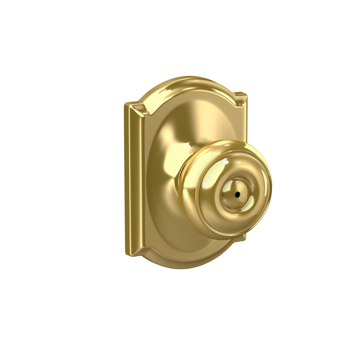 Schlage Georgian Privacy Knob F40 GEO 605 CAM Bright Brass