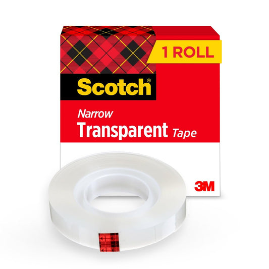 Scotch Transparent Tape, 1/2 in x 1296 in, 1 Roll