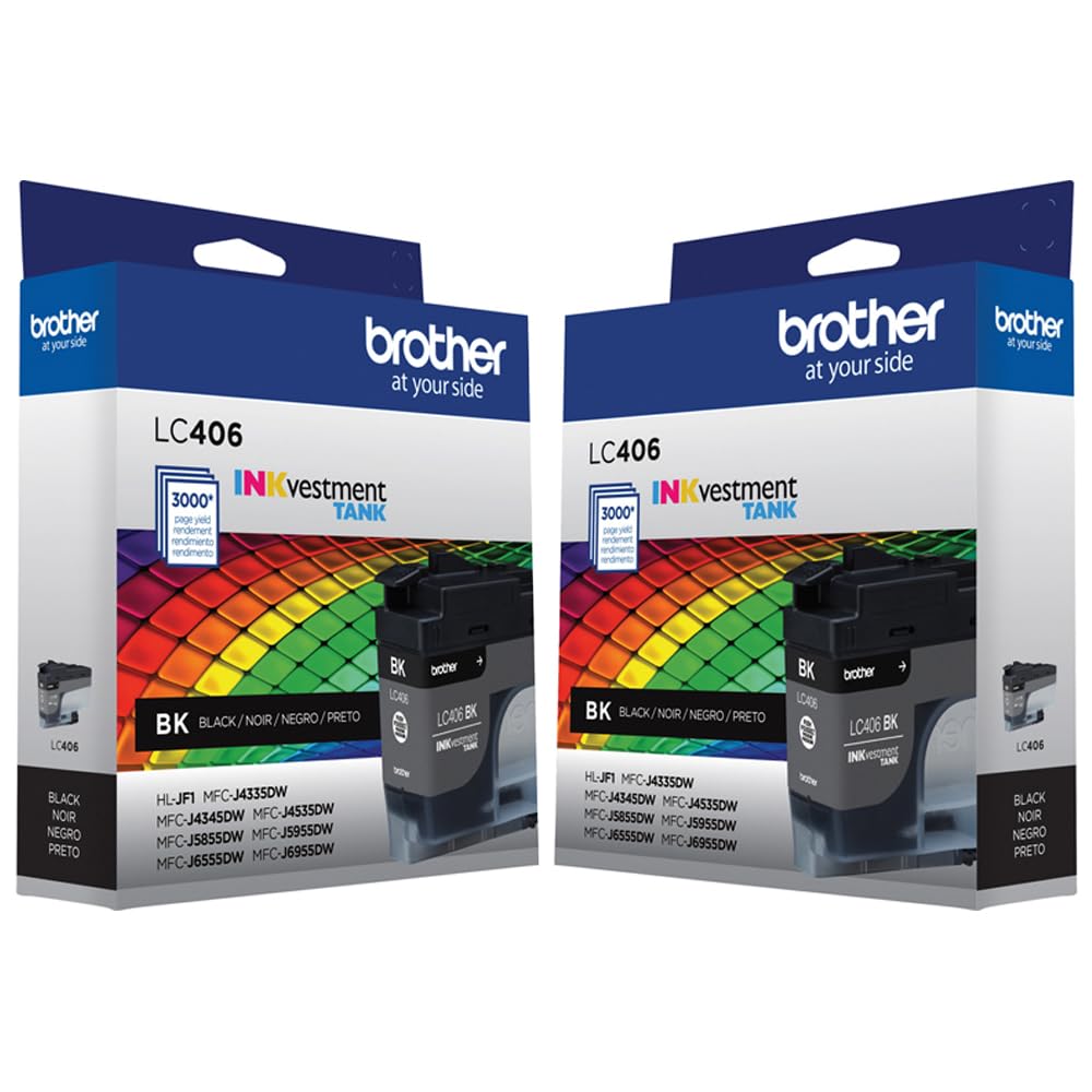 Brother Genuine LC406BK Standard Yield Black INKvestment Tank Ink Cartridge