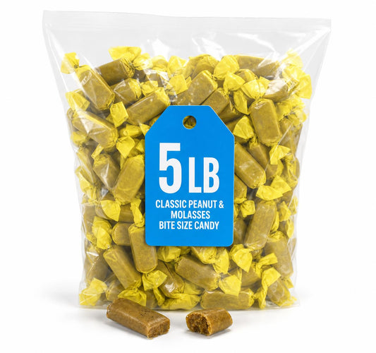 Classic Peanut & Molasses Bite Size Candy, Chewy Treats, 5 Pound Bag