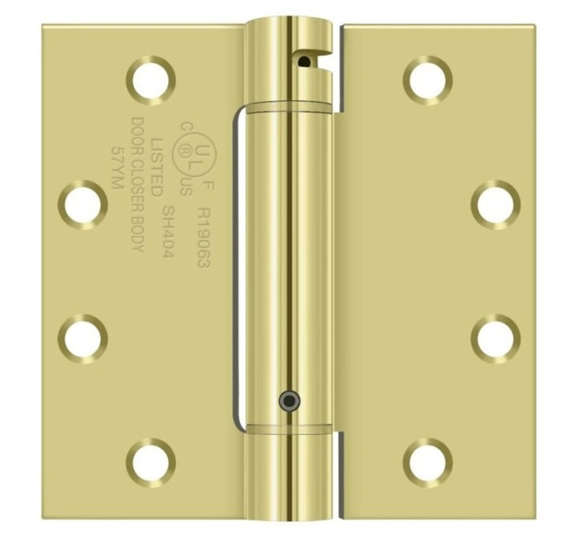 Deltana Spring Hinge 4.5"x4.5" DSH45U3 Bright Brass