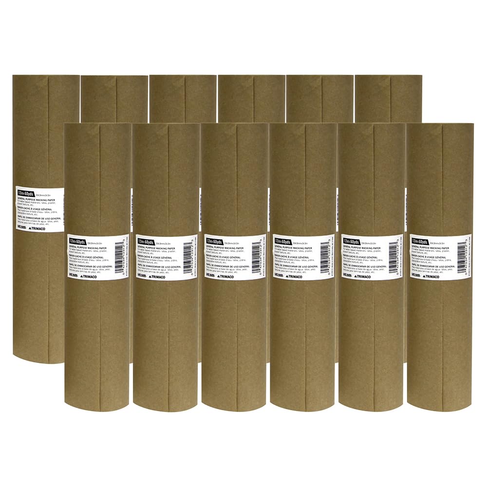 Trimaco GP12 Easy Mask Brown Masking Paper, 12" x 180', 12 Rolls