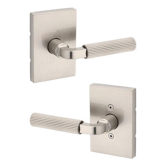 Kwikset Mirada Reeded Passage Door Lever Satin Nickel