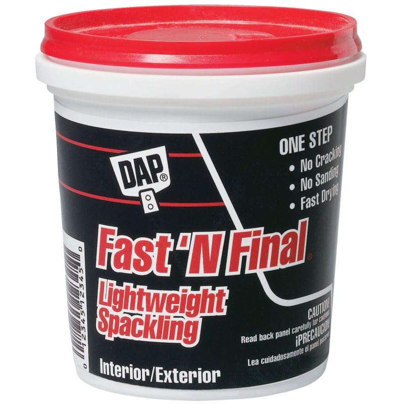 DAP Fast 'N Final Lightweight Spackling, 8 Oz, 12 Pack
