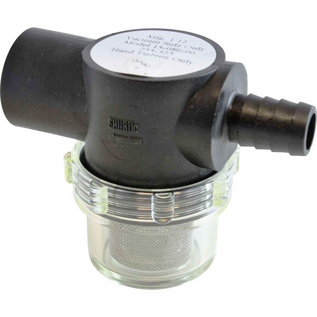 Shurflo by Pentair Twist-On Water Strainer - 1/2" Barb Inlet - Clear Bowl