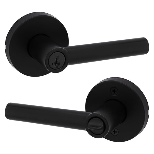 Kwikset Milan Entry Door Handle Matte Black