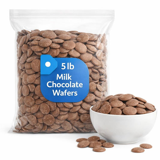 Milk Chocolate Melting Wafers - 5 pounds of Milk Chocolate Cocoa Lite, Perfect for Melting and Dipping, Premium Quality Chocolate Wafers for All Your Baking Needs - 80oz by ASOZI