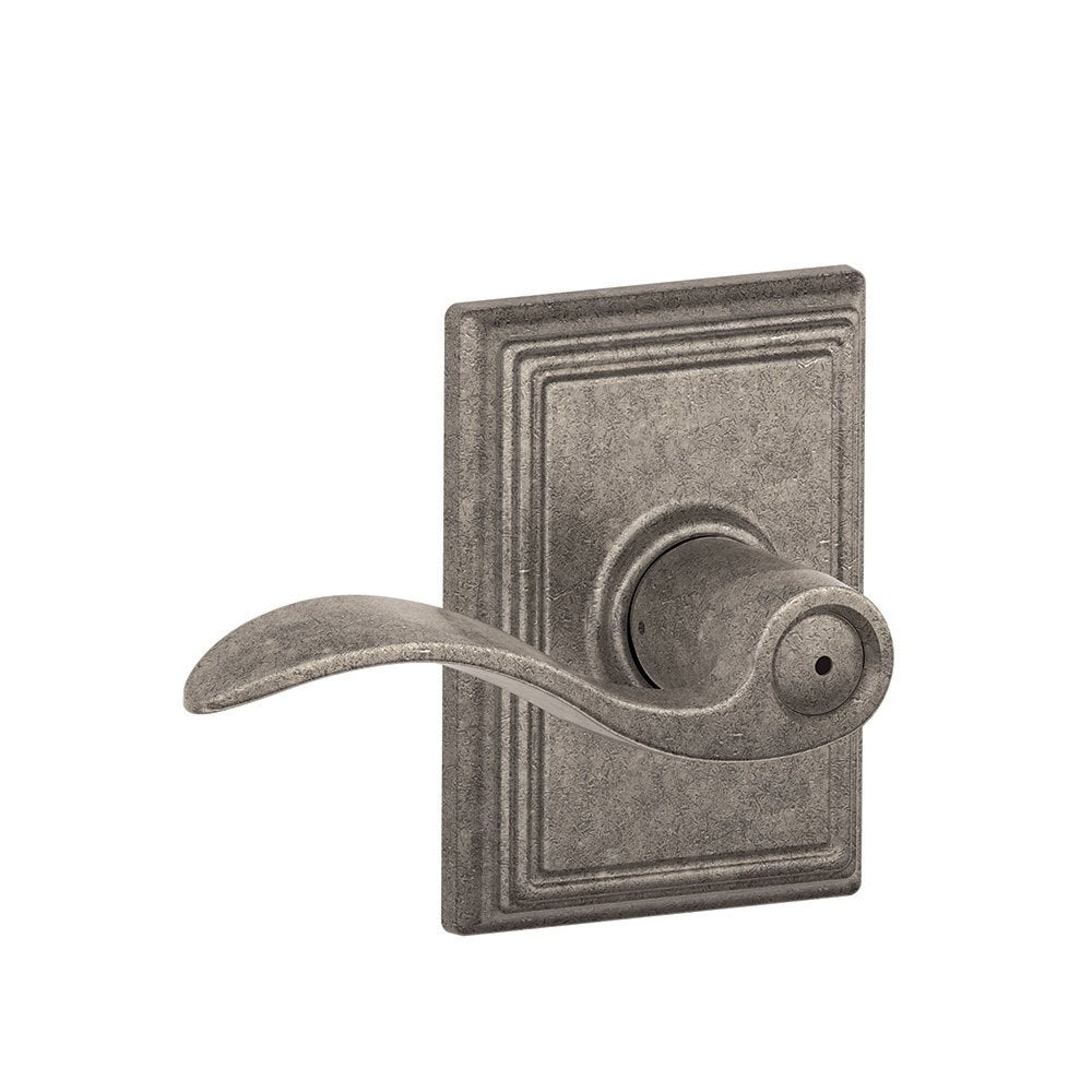 Schlage Accent Lever Privacy, Addison, Distressed Nickel