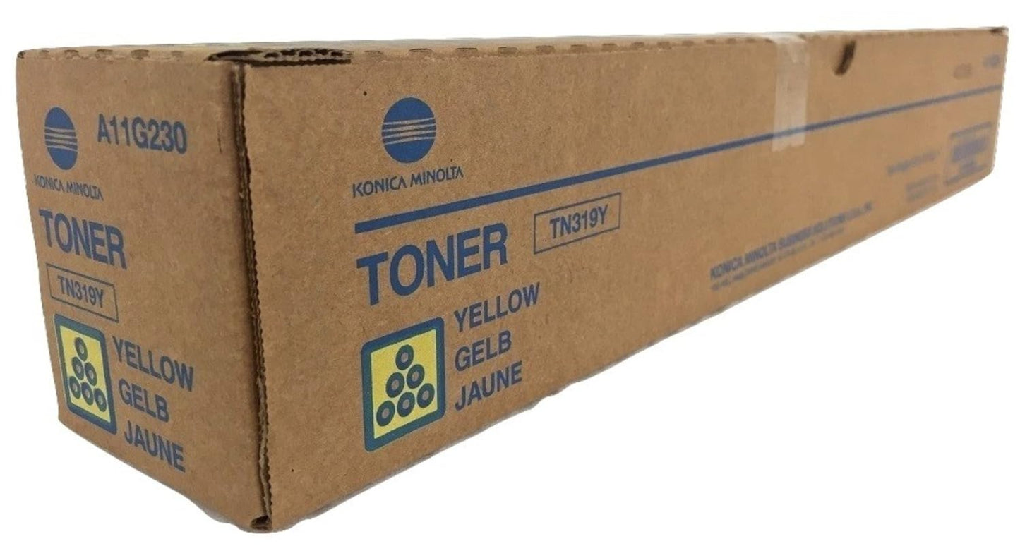 Konica Minolta TN319Y A11G230 Bizhub C360 Toner Cartridge (Yellow) in Retail Packaging