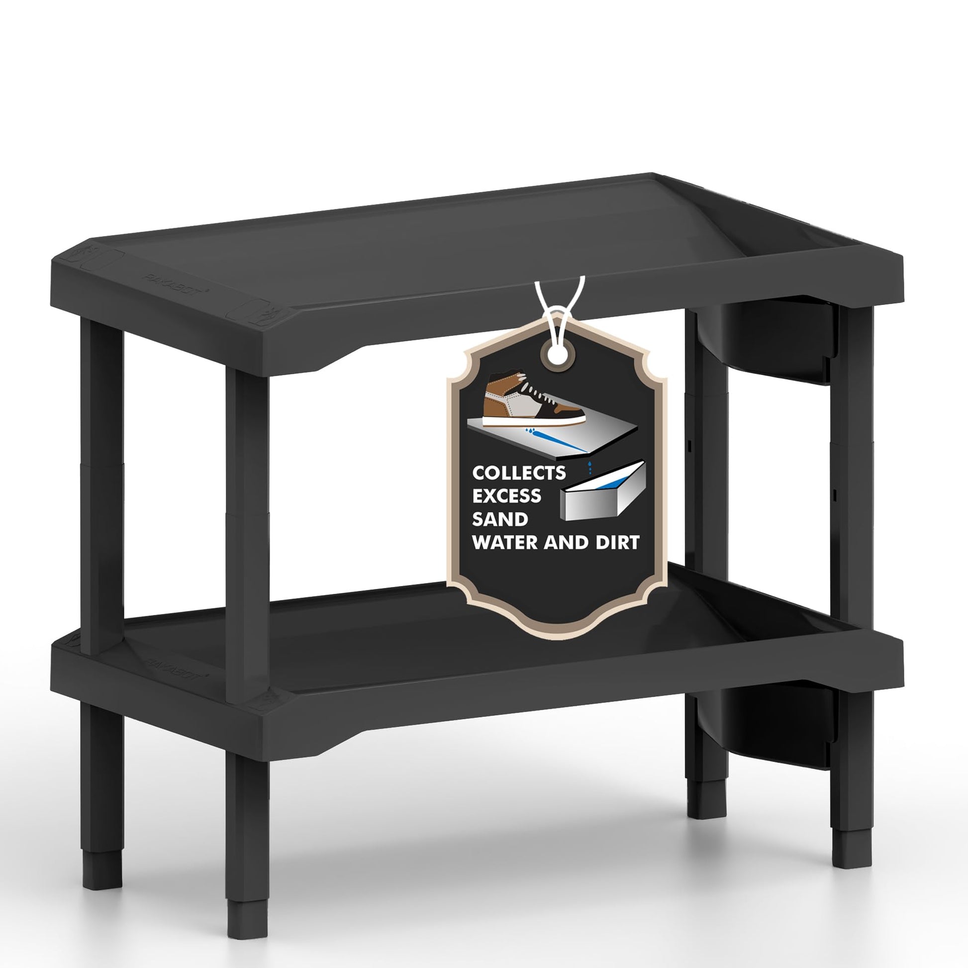 RAKABOT Plastico 2-Level Shoe Rack 23.5in
