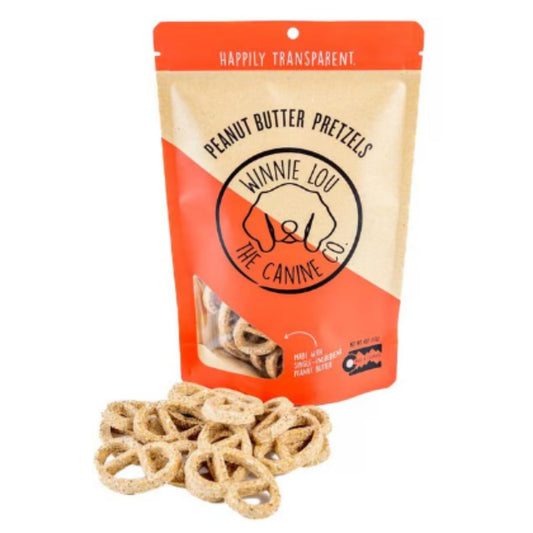 Winnie Lou Dog Treat Pretzels Peanut Butter 4oz