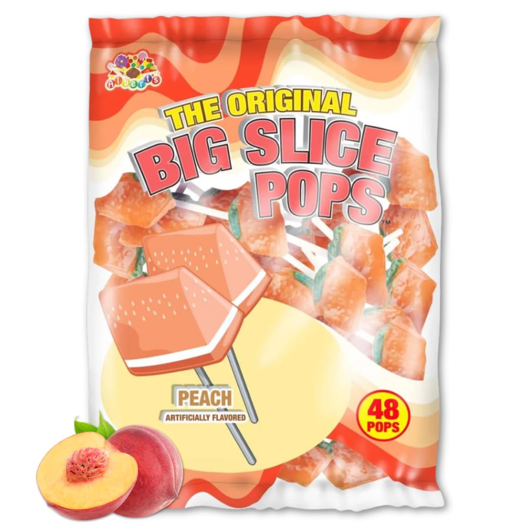 Alberts Big Slice Peach Pops 20oz 48ct