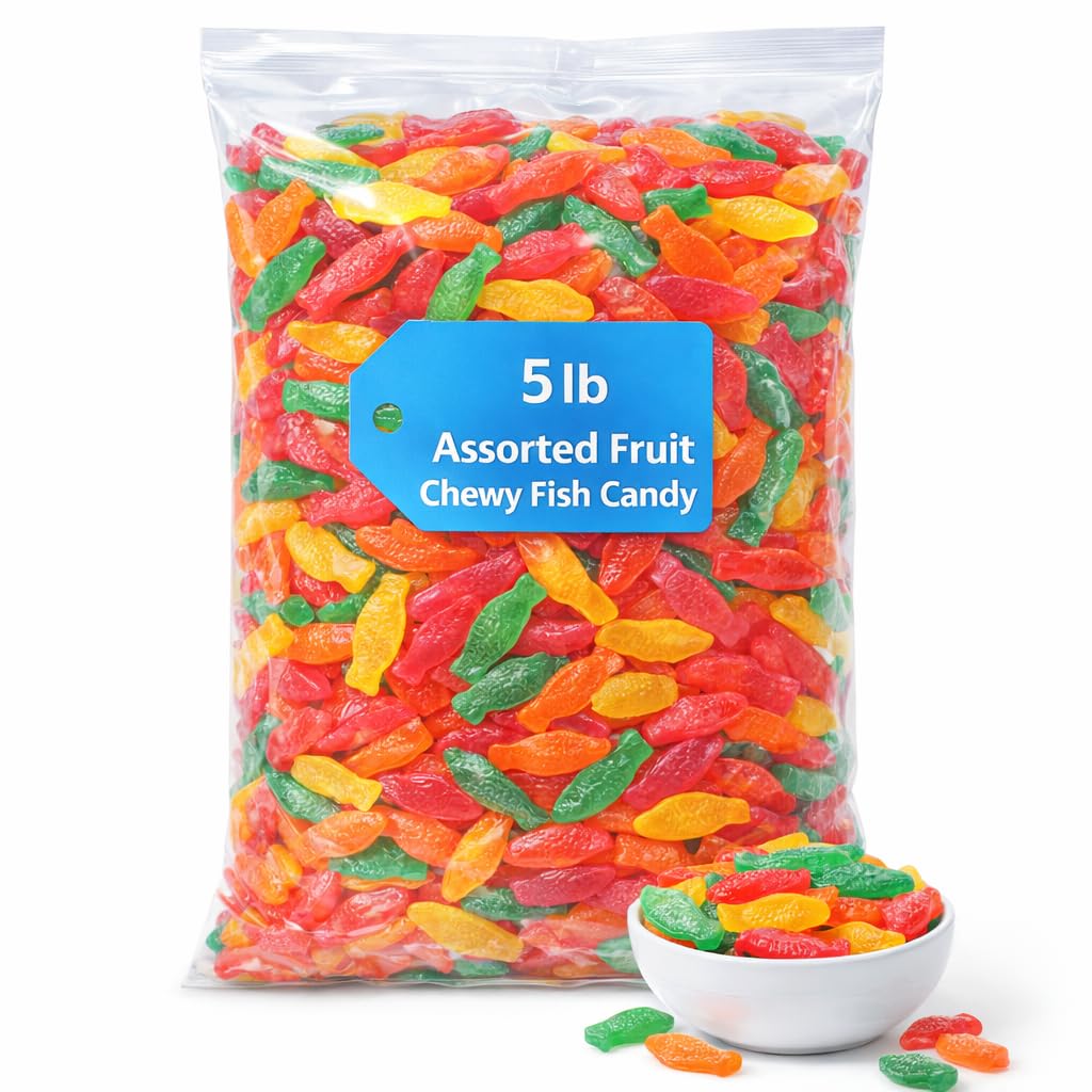 SWEDISH FISH Assorted Soft & Chewy Candy, Bulk Candy, 5 lb