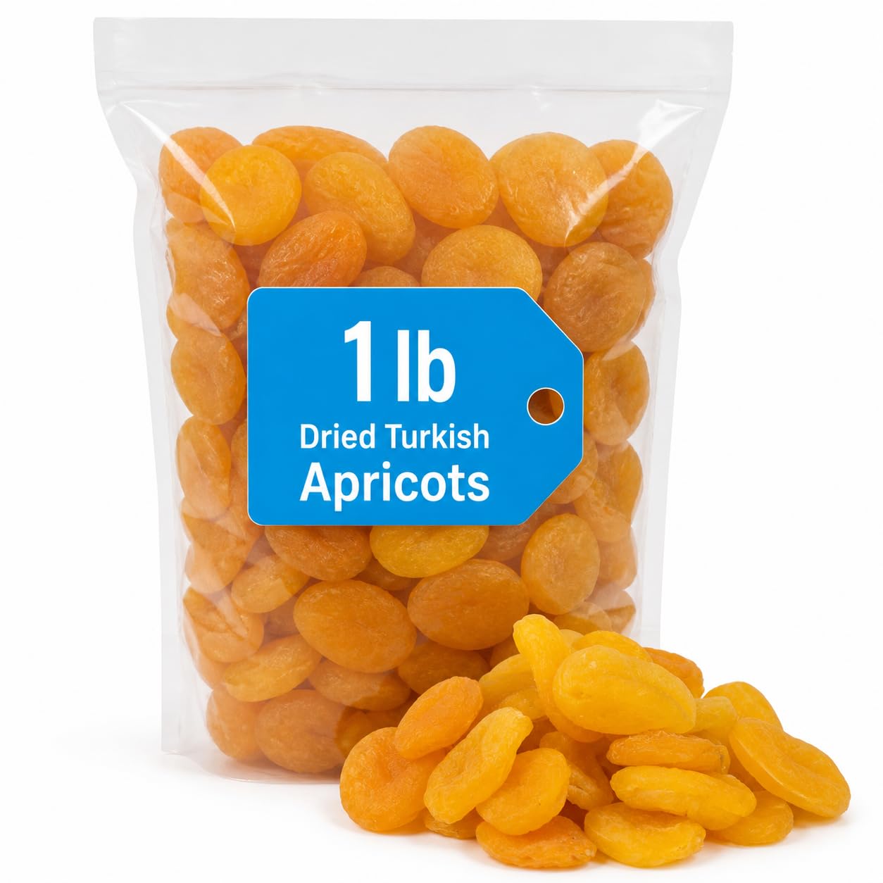 Dried Turkish Apricots, 1 lb, Naturally Sweet Soft Fruit for Snacking & Baking