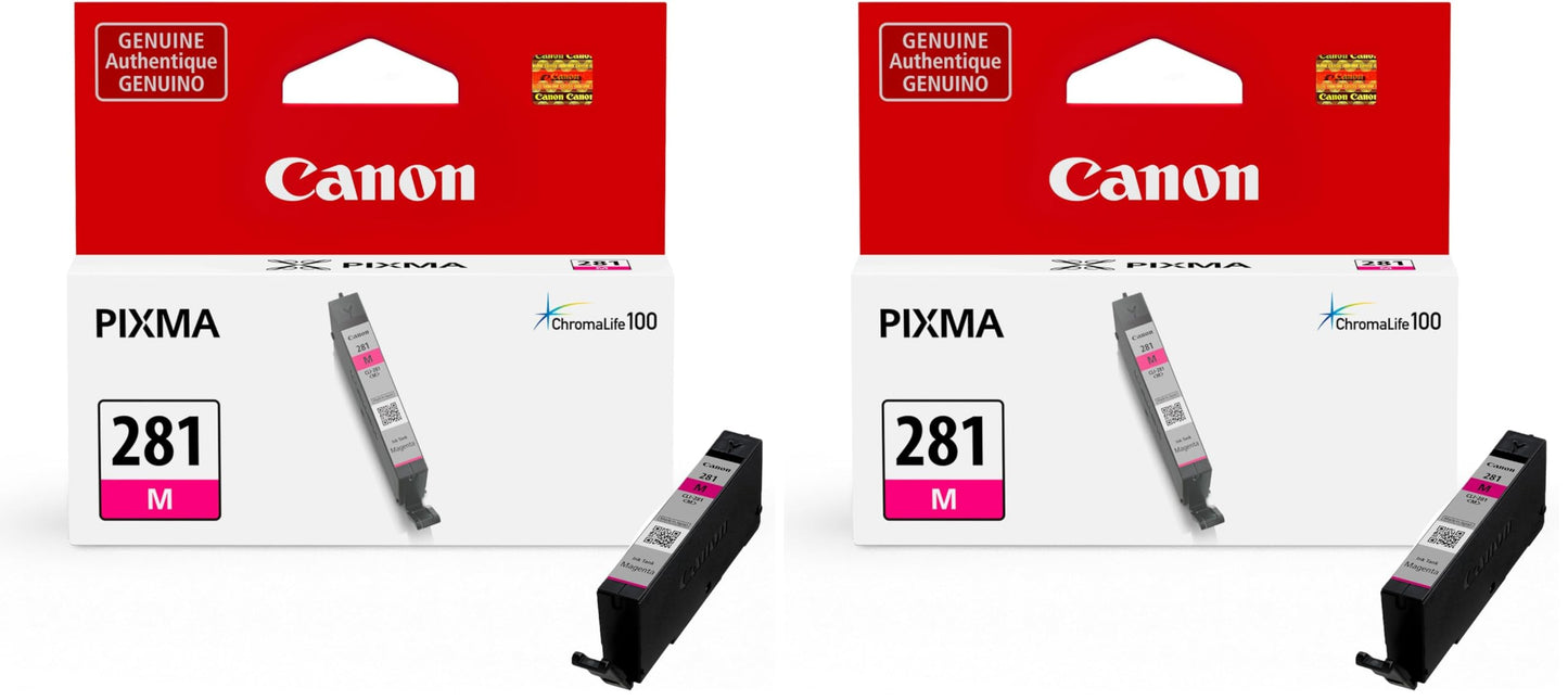 Canon CLI-281 Magenta Ink Tank Compatible to TR8520, TR7520, TS6120 Series, TS9120, TS8120, TS6120, TS9521C, TS9520, TS6220 - Pack of 2
