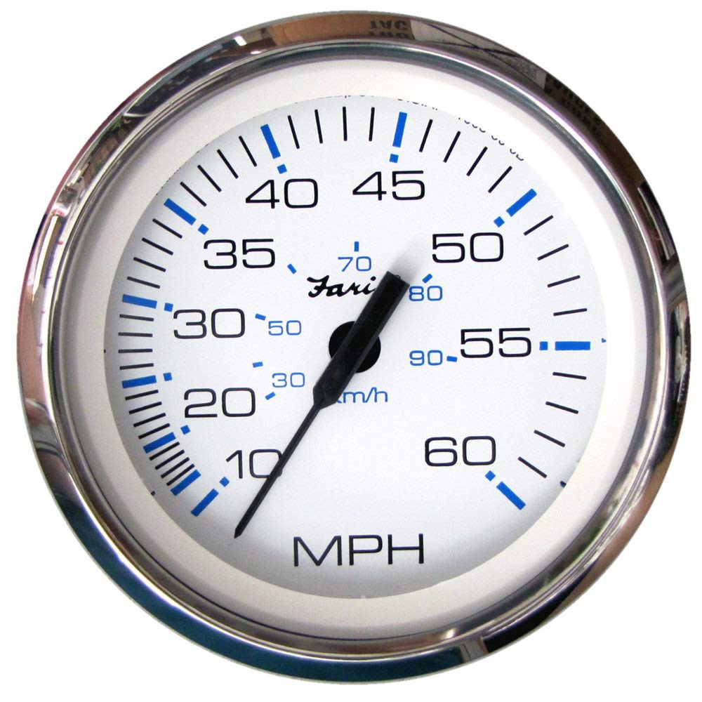 Faria Chesapeake White SS 4" Speedometer 60MPH (Pitot)