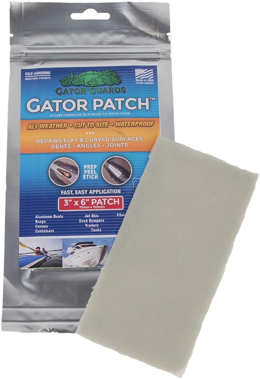 Gator Patch Fiberglass Reinforced Repair Patch, 3 Sizes