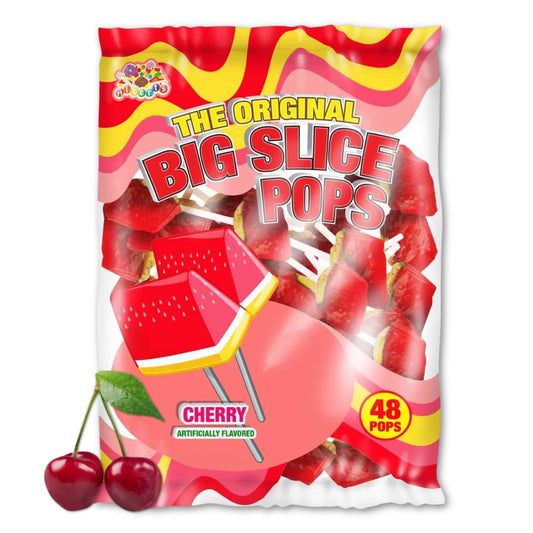 Alberts Big Slice Pops Cherry 48 Pack 20oz