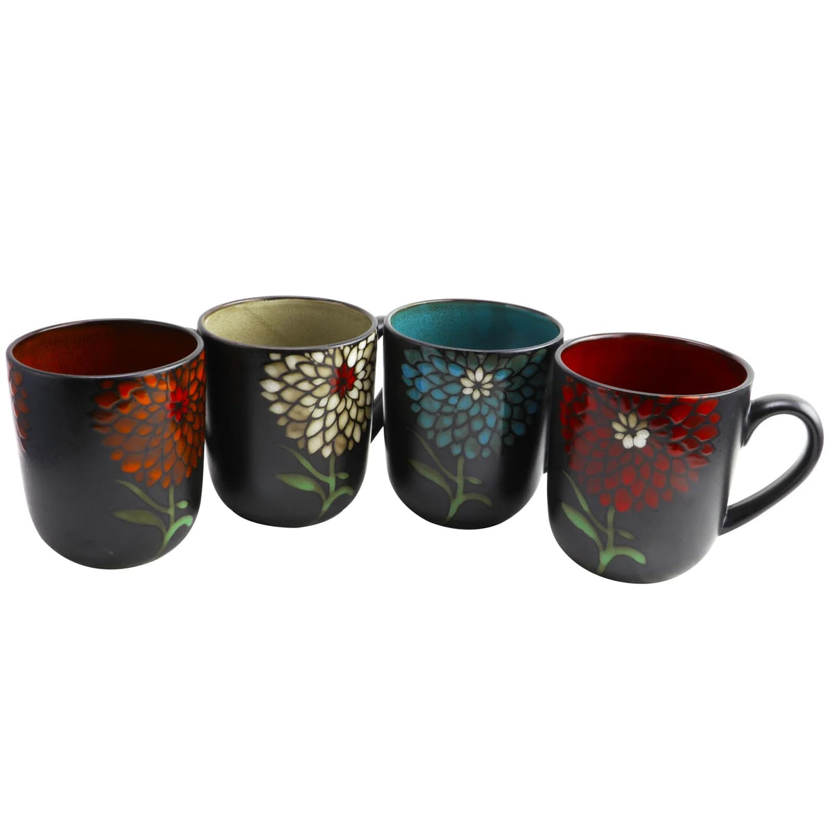Gibson Home Gardenia Cafe 4 Piece 16 oz Mug Set
