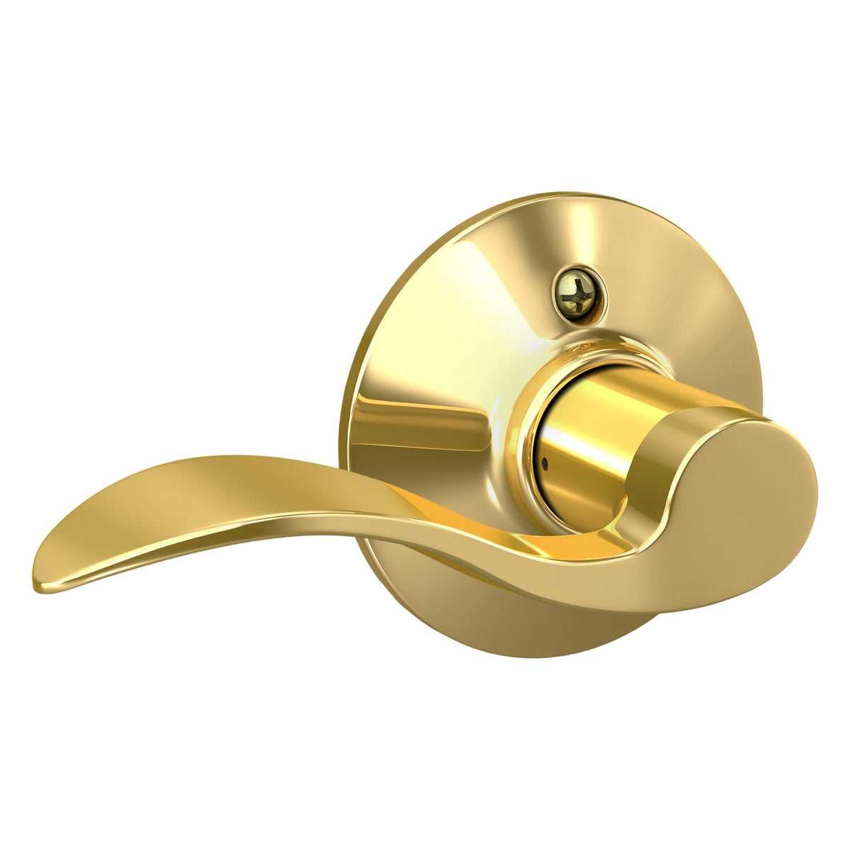 Schlage F170 ACC 605 RH Right Handed Accent Door Lever, One Sided Non-Turning Dummy Door Handle, Bright Brass
