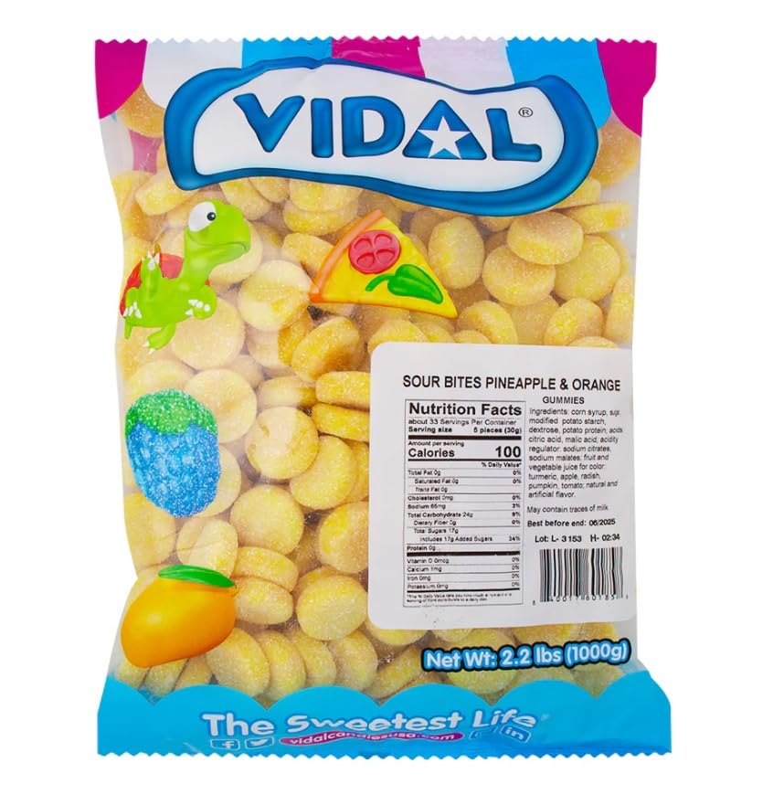 Vidal Sour Bites Pineapple & Orange 2.2 lb