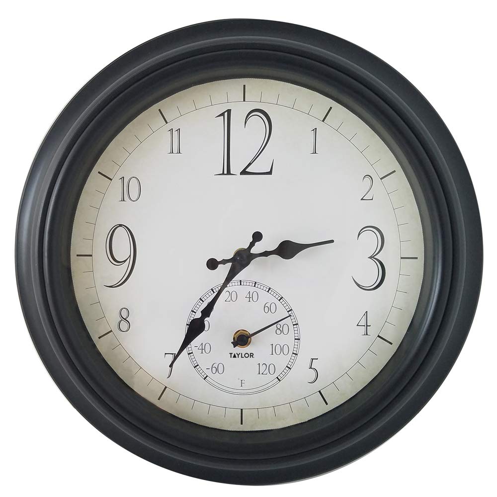 Taylor 6740 14" Decorative Clock & Thermometer
