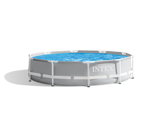 INTEX 26701EH Prism Frame Premium Above Ground Swimming Pool Set: 10ft x 30in – Includes 330 GPH Cartridge Filter Pump – SuperTough Puncture Resistant – Rust Resistant – 1185 Gallon Capacity