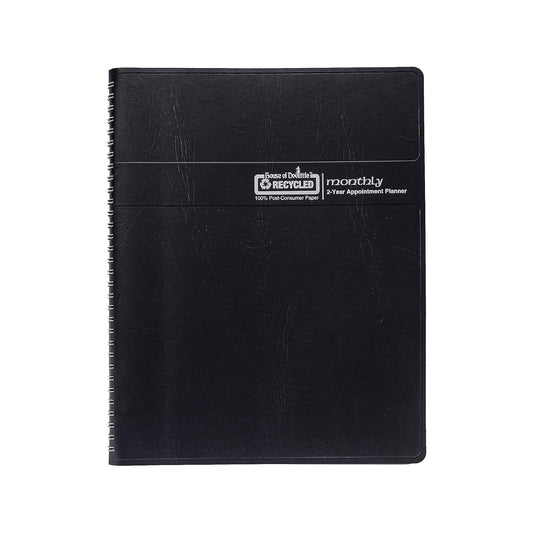 HOUSE OF DOOLITTLE Recycled 24-Month Ruled Monthly Planner, 8 1/2 x 11, Black, 2018-2019 (262002)