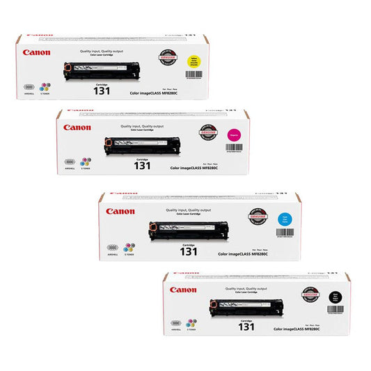 Canon 131 Toner Cartridge Bundle for imageCLASS MF8280Cw and MF628CW Printer, 1500 Sheets, Black / Cyan / Magenta / Yellow