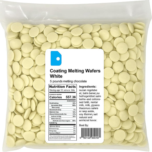 Premium White Coating Melting Wafers – 5 Pounds (80 Ounces) of Smooth, Creamy Melting Chocolate for Candy Making, Dipping, Molding, and Baking