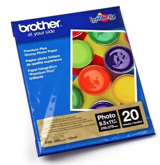 Brother Glossy Inkjet Photo Paper BP71GLTR 8.5x11 20 Sheets
