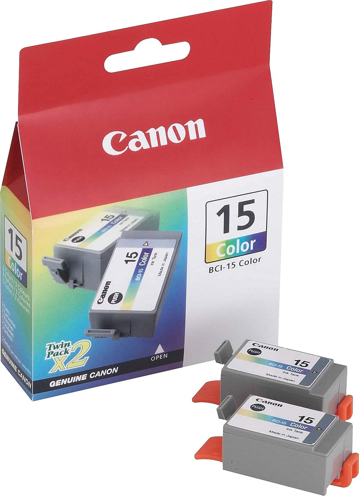Canon (BCI-15) Ink Tank with 130 Page-Yield - 2 per Pack (Tricolor)