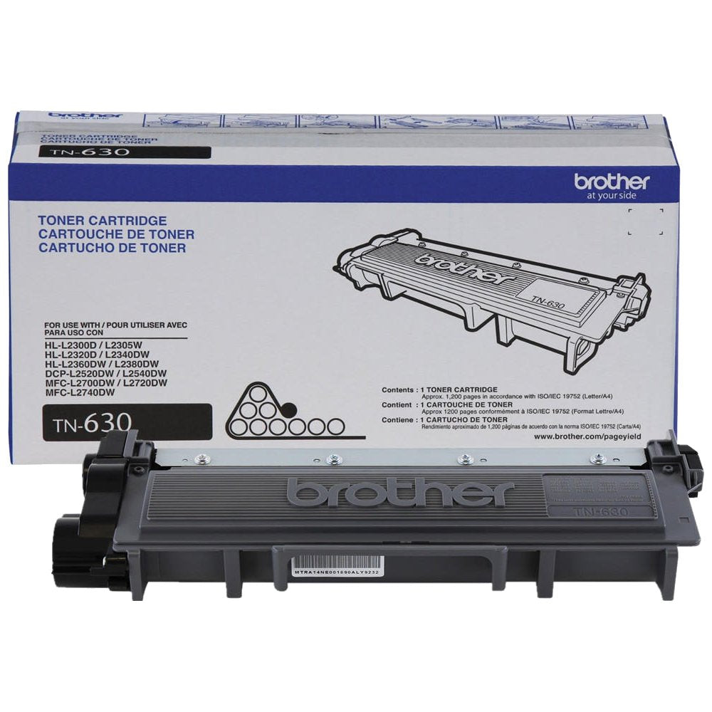 Brother TN630 Black Toner, 3-Pack, 1,200 Yield