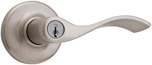 Kwikset Balboa 405BL Entrance Door Leverset Satin Nickel